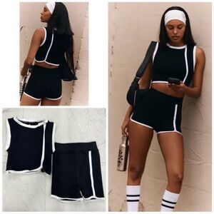 NWOT Free People Parisienne Colorblock Set Black/White Size XS/ (0-6)